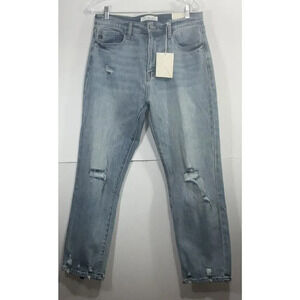 Kancan Women's Jeans Straight Fit Distressed Medium Wash Size 11/29